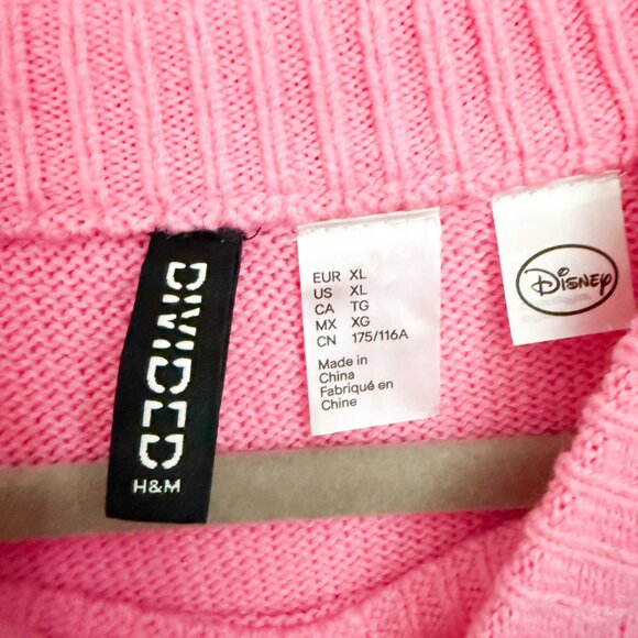 H&M - MICKEY MOUSE Jacquard Sweater - Pink - XL - Picture 4 of 6